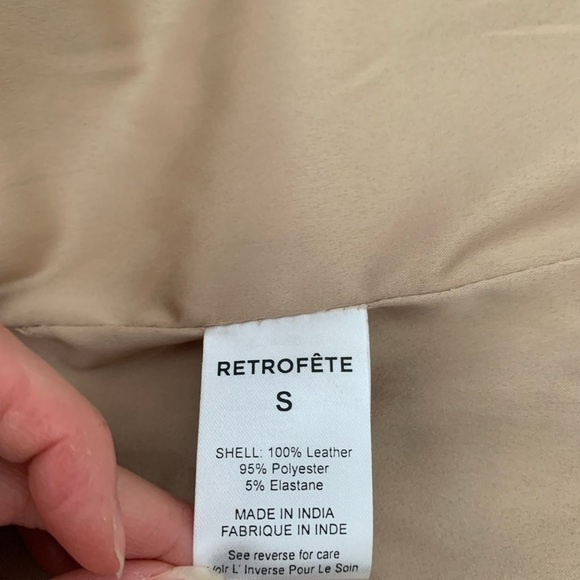 CURRENT SEASON NEW Retrofete Kieran leather long coat in latte - Picture 11 of 12